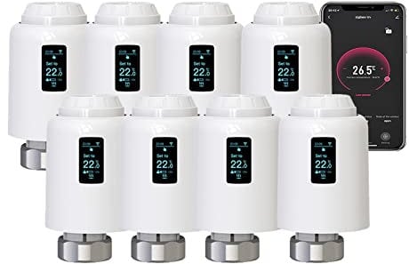 Qiumi WiFi Radiator Actuator Programmable Thermostatic Radiator Valve Support alexa googlehome Wifi Direct