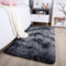 Aspire Homeware Tapis de salon gris foncé antidérapant pour chambre à coucher - Moderne super doux à poils épais - Petit tapis moelleux à poils longs qui ne perd pas ses poils (Tye-dye gris, 50 x 80