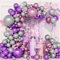 Ousuga Kit Arco Palloncini Rosa Viola, 131 Pz Palloncini Argento Viola Metallico Rosa con Confetti Palloncini per Compleanno Ragazze Baby Shower Matrimonio Anniversario Decorazioni