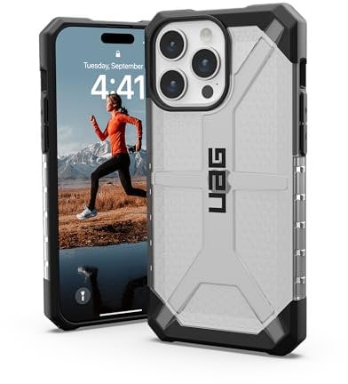 URBAN ARMOR GEAR UAG Case Compatible with iPhone 15 Pro Max Case 6.7 Plasma Ice Rugged Transparent Clear Military Grade Drop Tested Protective Cover