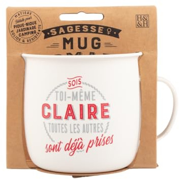 MUG NOMADE - Mug à thé et café personnalisé Claire - Cadeau pour Femme