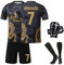 Pardofelis Fußball Trikot für Kinder, Trikot Nr. 7 Fußballtrikots Fussball T-Shirt Shorts Socken und Schienbeinschoner Set, Outdoor Football Jersey für Junge Anzug (Schwarz, 24)