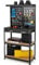 COSTWAY Workbench with Pegboard, Metal Garage Work Bench with 13 Hanging Accessories & Drawer, Heavy Duty Tool Storage Workstation Unit for Workshop Warehouse, 80x41x156cm, 290kg Capacity (Blue+Black)