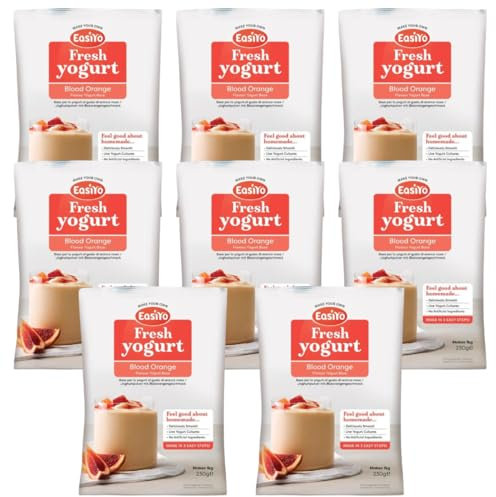 EasiYo Joghurt Blutorange, 8 Beutel | Jeder Beutel ergibt 1 kg Joghurt