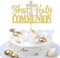 Xsstarmi 1 Pack First Holy Communion Cake Topper Glitter Gold Cross God Bless Cake Pick Religious Christian Baby Baptism Cake Decorations Baby Shower Birthday Party Supplies