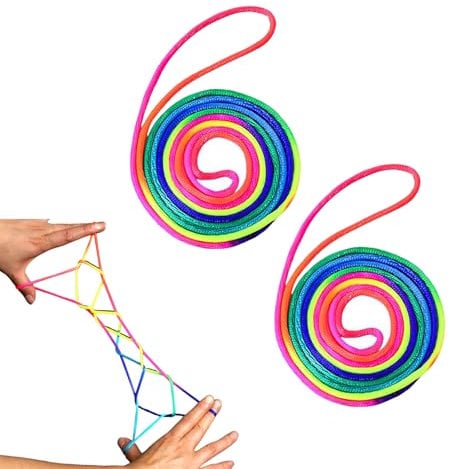 Fingertwist Kinder,Fadenspiel Mitbringsel,Gummi Twist Spiel Gastgeschenke,Fadenspiele für Kinder,Mitgebsel Kindergeburtstag 6-10 Jahre,Schultüte Füllung Ideen,Fingerspiel Aways,Finger Twist (2 Stück)