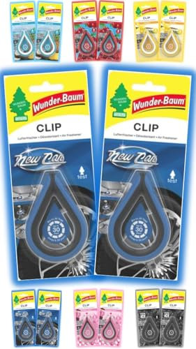 Lot de 2 désodorisants pour voiture à clip - Parfum d'arbre magique - Parfum : 2 pièces + stylo light-tribe (New Car)