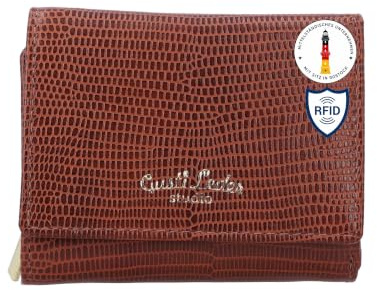 Gusti Geldbörse Leder - August Portemonnaie mit RFID Schutz Brieftasche Braun Leder