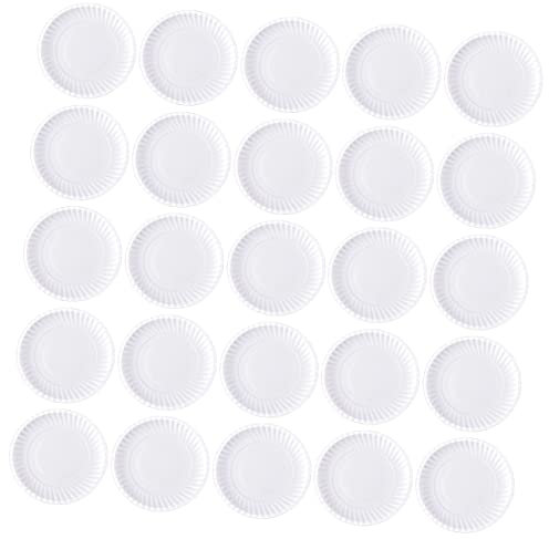 ERINGOGO 50pcs Disposable Paper Plates for Art Projects Pulp Drawing Trays for Parties Home Use DIY Crafts