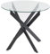 Vente-unique-Mesa Redonda de Comedor para 2 Personas de Vidrio Templado y Metal Negro - Transparente - Cosima
