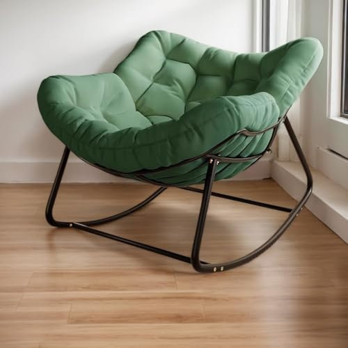 WANGTIAN Schaukelstuhl für draußen, Eierstuhl für die Terrasse, Papasan-Sessel für drinnen, Loungesessel aus Rattangeflecht, moderner Royal-Sessel für Schlafzimmer, Wohnzimmer, Veranda, Garten, Rase