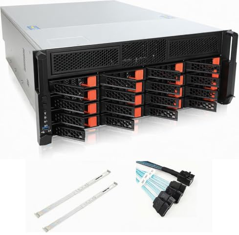 Châssis de serveur 4U, boîtier de stockage en rack à 16 baies remplaçables à chaud, noir et argenté, boîtier de serveur de stockage de centre de données d'entreprise