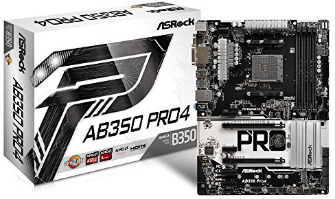 Asrock AB350 PRO4 Mainboard mit Chip schwarz