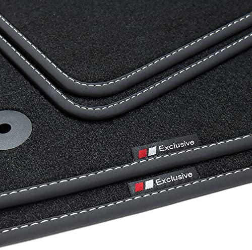 tuning-art BEF860 Fußmatten passend für Skoda Rapid 2012-, Naht:Silber