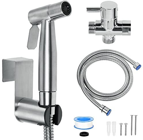 Toilette Bidet Spray,Haute qualité acier inoxydable douchette Bidet Pulvérisateur tête de douche pour douche Kit, parfait pour Hygiène personnelle, Soins de nettoyage