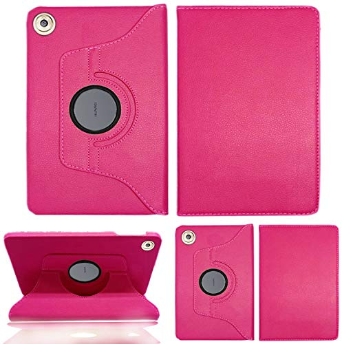 Custodia Huawei MediaPad M5 8.4, ultra sottile e leggera, in pelle PU, girevole a 360°, per tablet Huawei MediaPad M5 8 modello 2018, colore: rosa