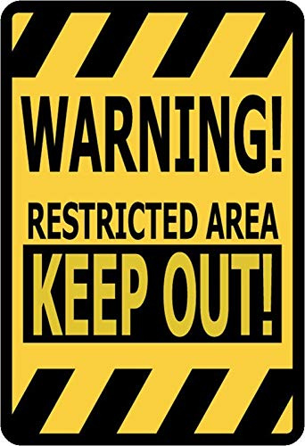 Schatzmix Blechschild Warnschild! Restricted Area Keep Out Metallschild Wanddeko 20x30 tin Sign