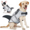 AOFITEE Schwimmweste Hund Klein, Hundeschwimmweste Hai für Schwimmen, Hohe Flotation Rettungsweste mit Rettungsgriff und Reflektorstreifen für Kleine, Mittlere, Große Hunde, Grau S