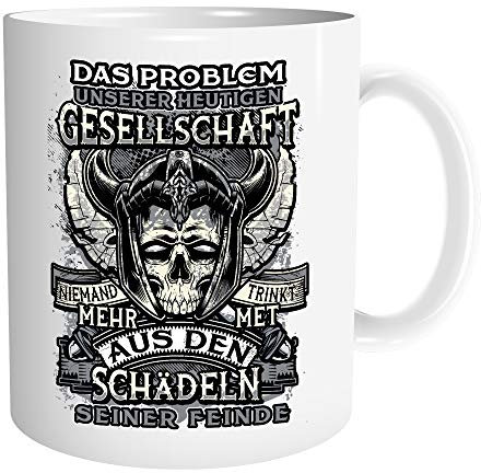 Uglyshirt89 Schädel Seiner Feinde Tasse | Kaffeetasse Teetasse Geschenk Odin Wikinger Valhalla Vikings