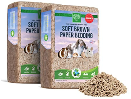 Small Pet Select Brown Natural Paper Bedding, Soft Animal Bedding with Odor Control for Guinea Pig, Rabbit, Hamster, or Bunny, Cage Accessories, Made in the USA, 178L (2 Pack)
