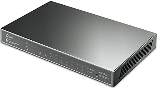 TP-Link TL-SG2210P 10-Port Smart Switch mit 8 PoE+ Ports (61 Watt, Zentrales Cloud-Management, In Omada-SDN integriert, IPv6-Unterstützung, Sicheres Netzwerk) Schwarz