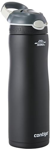 Contigo Ashland Chill bouteille avec paille, bouteille en acier inoxydable, 100 % étanche, gourde isotherme gardant les boissons fraîches pendant 24 h sans BPA; pour sport, vélo, randonnée, 590 ml