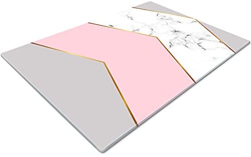 Glass Chopping Board - Non Slip Worktop Savers for Kitchens | Small Grey Pink Marble Effect Cutting Boards