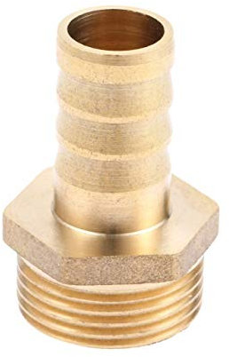 Garden Hose Connector 1Pc Brass 3/41/2/1 Pipe Fitting Male Thread to Pipe Barb Hose Tail Adaptor Fitting Connector PC16-06 PC19-04 PC19-06 PC25-1 (Color : PC19 06)