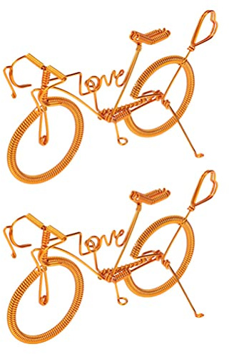 YARNOW 2stücke Retro Fahrrad Modell Kunst Deko Goldenes Handwerksstück Für Tisch Geburtstag Kreative Wohnaccessoires Für Fahrradliebhaber