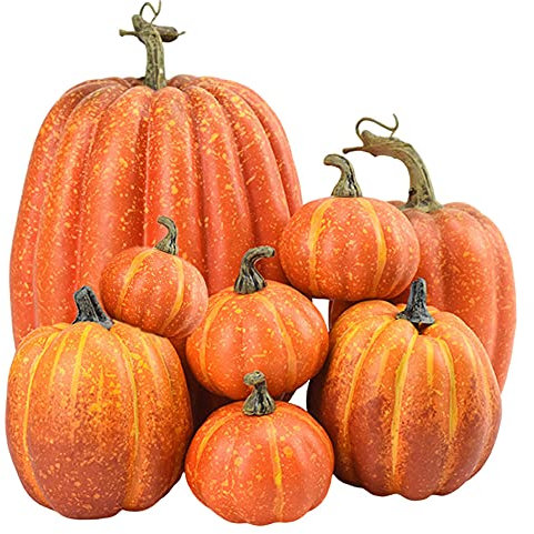 Citrouilles Artificielles 8pcs Halloween Citrouilles Artificielles Pour La Décoration De La Récolte D'automne Thanksgiving Réalistes Artificiels De La Décoration Simulation De Simulation De Légumes