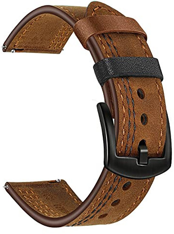 TRUMiRR Ersatz für HUAWEI Watch 5 46mm/GT 5 Pro/GT 4 46mm Leder Armband, 22mm Doppelfarbe Echtes Leder Uhrenarmband