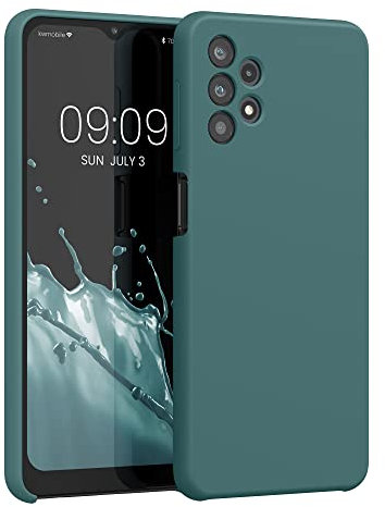 kwmobile Hülle kompatibel mit Samsung Galaxy A32 5G Hülle - Silikon Handy Case - Handyhülle weiche Oberfläche - kabelloses Laden - Blaugrün