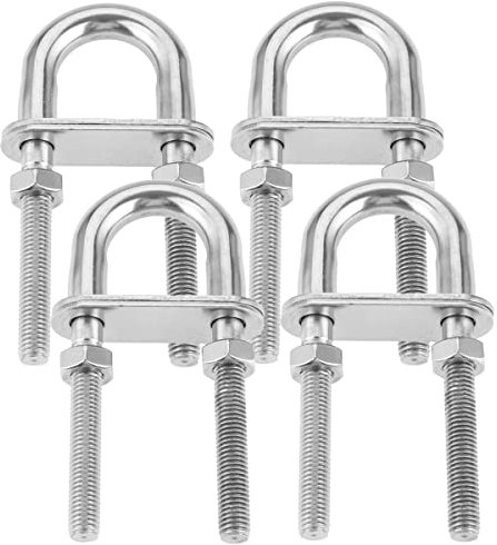 4 pernos en forma de U, M5 M6 M8 M10 M12 304 de acero inoxidable redondos en U con tuercas y placas para remolque de barco