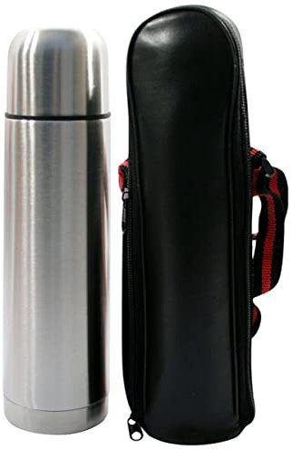 Stainless Steel Vacuum Flask with Carry Pouch 0.5 Litre Leak Proof Vacuum Flask HTUK®