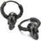 Paar Schwarz Kreis Creolen Huggie Ohr Manschette Ohrringe mit Vintage Schädel Charme Edelstahl Ohrringe für Herren Damen