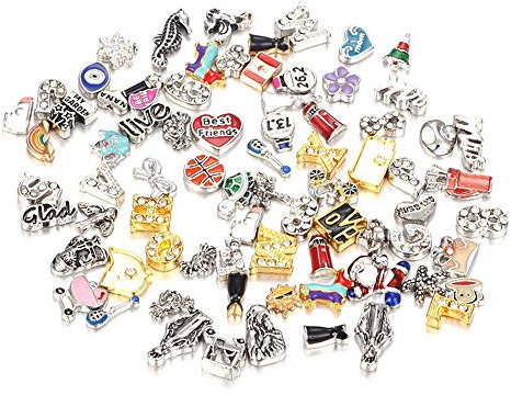 50pcs Floating Charms Medaillon für Glass Living Memory Halskette Armbänder kostengünstig und langlebig Attraktives Design