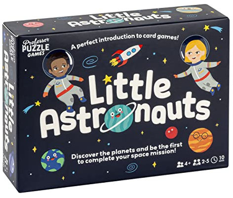 Professor Puzzle Kleine Astronauten, Kartenspiel, ab 4 Jahren, für 2–5 Spieler, 10 Minuten Spieldauer