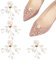 WEBEEDY 2 Paar Perlen und Kristall Schuhclips Strass Schuhclips 3D Pearl Schuhschnallen für Damen Brosche Deko-Anhänger für Kleiderhut Hochzeit Abschlussball Party