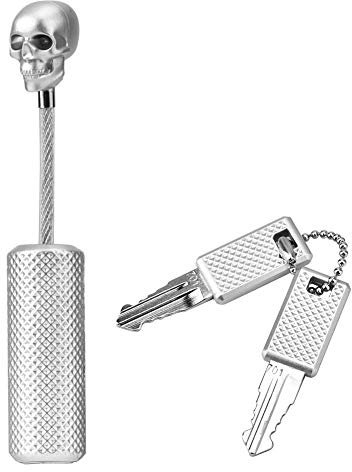 Serratura per Valigia, Lucchetto a Teschio con Fune Serratura Doganale Serrature in Lega di Zinco con Chiavi per Valigie, Trolley, Baule, Zaino (Argento)