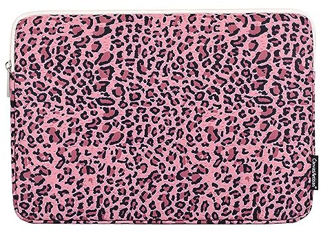 Hixingo Maletín Funda para Portátil 13/14/15 Pulgada, Impermeable Portátiles Bolsa Bolsa Ordenador Compatible Funda Protectora Laptop para Hombre Mujer (11 Pulgadas,Leopardo Rosa)