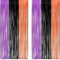 Lila Orange Schwarz Lametta Vorhang - Metallische Folien Fransen Vorhänge Fotowand Hintergrund für Halloween Horror Hocus Punk Geburtstag Party - 3.2ft X 8.2ft - 2 Stück