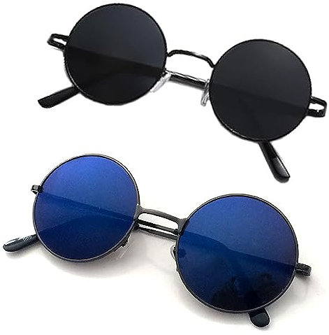 Gojo Satoru Brille Anime Cosplay Go-jo Sonnenbrille Halloween Cosplay Brille Requisiten Zubehör (Blau und Schwarz)