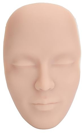 Fockety Visage de Pratique de Maquillage, Planche de Maquillage 3D Réaliste et Réutilisable avec Pinceaux de Maquillage, Visage de Mannequin de Maquillage en Silicone pour Débutants