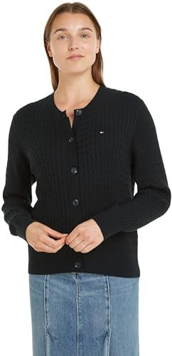 Tommy Hilfiger Women's Cable Knit Cardigan, Black (Black), XXL