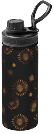 Gold Schwarz Tapeten Mehrzweck-Edelstahl-Sport-Thermos, ideal für Outdoor, Sport, Pendeln und Camping