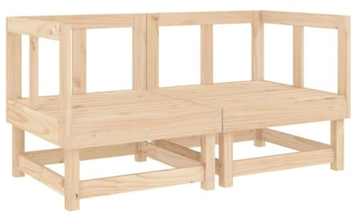 vidaXL Garten Ecksofa 2 STK., Modular Gartenmöbel, Sofa Lounge Sessel für Garten Terrasse Balkon, Gartensofa Gartensessel, Massivholz Kiefer