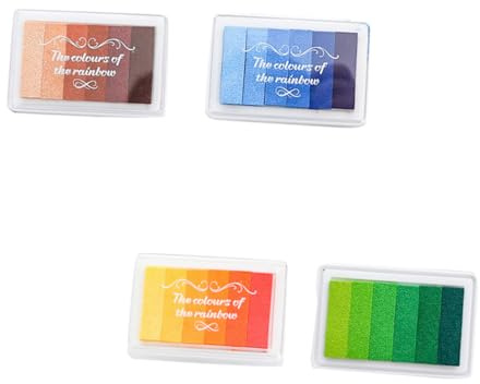STOBOK Regenbogen Stempelkissen für Kinder 6 Farben mit Aufbewahrungsbox