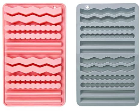 Syrvnto 2 Piezas Moldes de Silicona de Barritas Rectangulares Molde Barritas Cereales Molde Silicona Galletas para Perros,Chocolate,Barritas Energéticas,Bizcochos,12 Cavidades