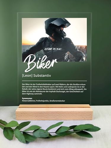Biker Geschenk personalisiert - Acryl Geschenk - Definition: Biker - Biker Geschenk, Biker Geschenke, Biker Deko, Geschenk für Biker, Geschenke Biker, Motorrad Fahrer Geschenk