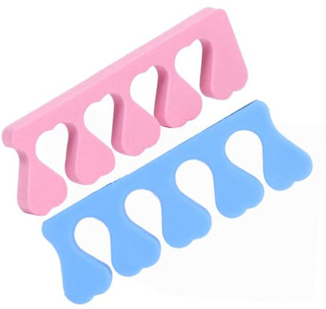 Housoutil Toe Separator Pedicure, 2PCS Foam Toe Finger Separator, Reusable Sponge Gel Toe Separator, Toe Dividers for Nail Varnish (Random Color)